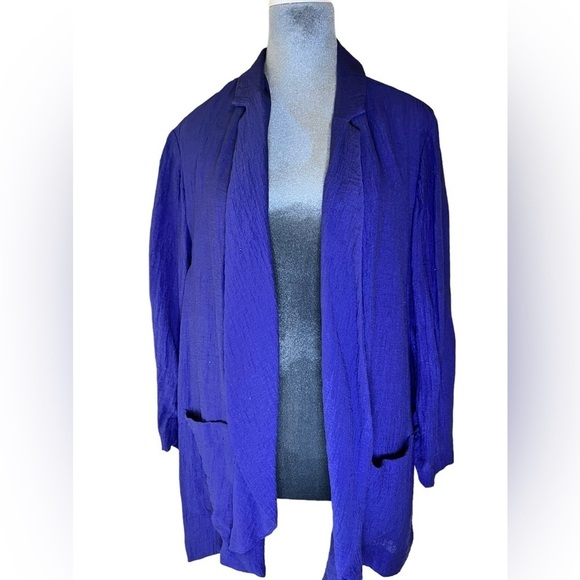 Chico’s Navy Blue, Blazer, Size 3 (US 16), Rayon/Polyester Blend - Picture 1 of 6